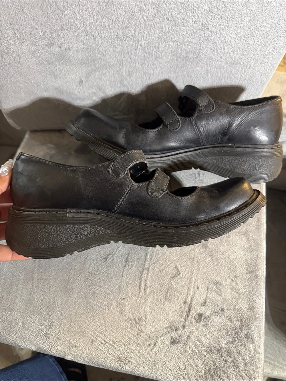 Dr. Martens Black Vintage “Candie” Mary Jane Platform Shoes